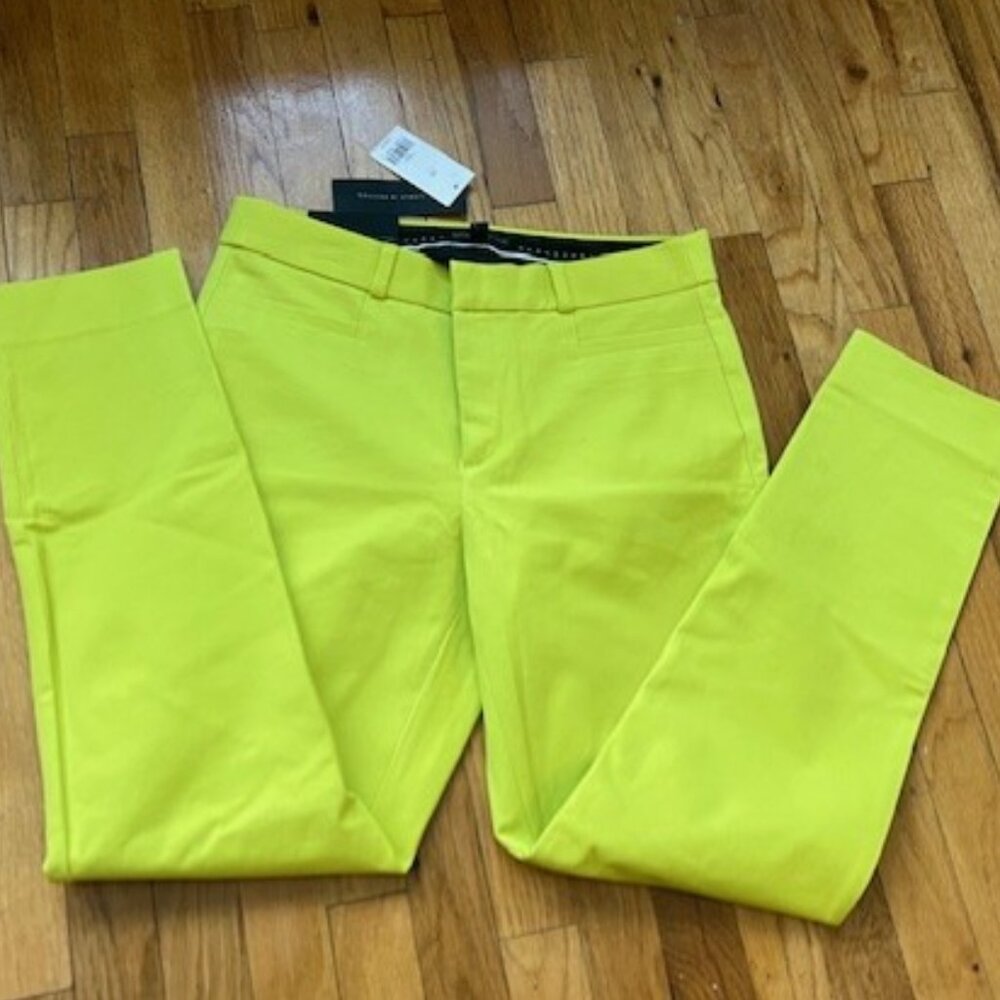 NWT! Banana Republic Bright Yellow Pants - Mid-Rise Sloan - Washable - Slimming
